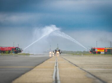 First Dassault Rafale fighter arrives in Croatia water salute