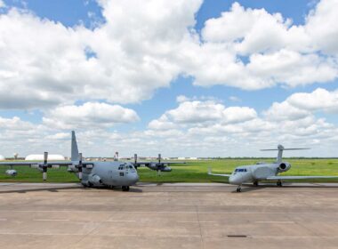 First-EC-37B-electronic-attack-aircraft-next-to-predecessor