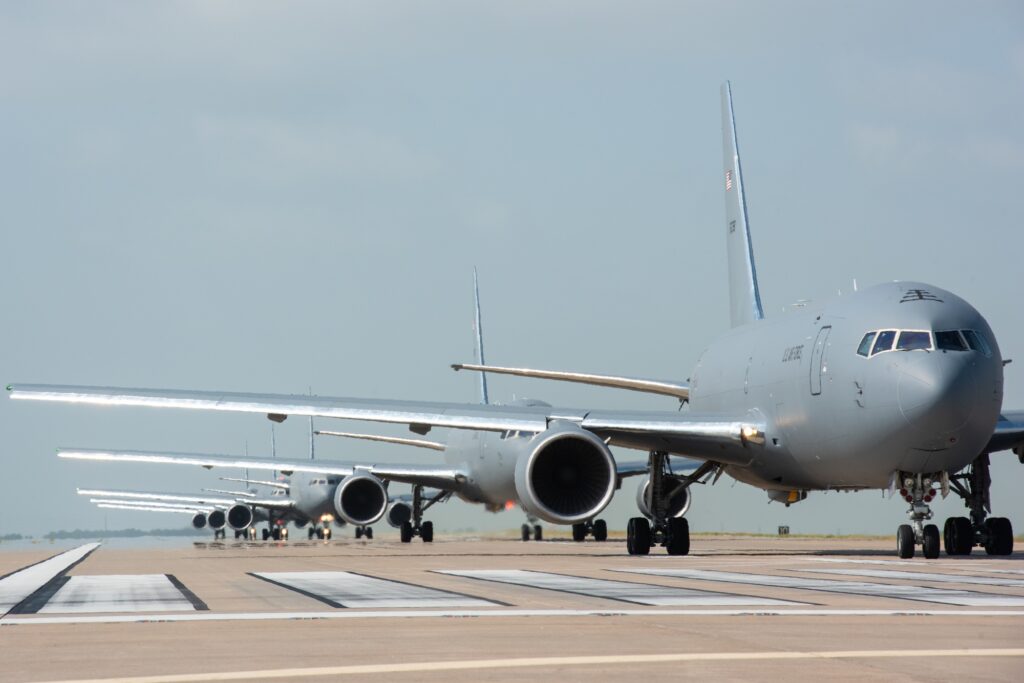 Five Boeing KC-46A Pegasus tankers