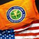 Flag of the FAA along with a flag of the US