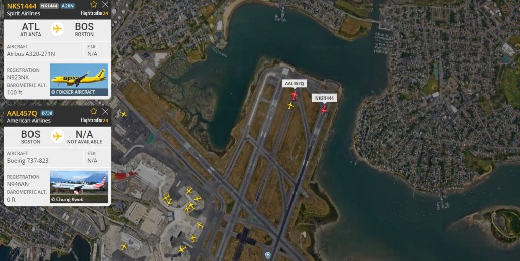 an American Airlines Boeing 737 and Spirit Airlines A320neo were involved in a near miss at Boston Logan International Airport BOS