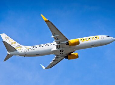 Flybondi Boeing 737-800 (VP-BJT) taking off from Kuala Lumpur International Airport on ferry flight to Argentina