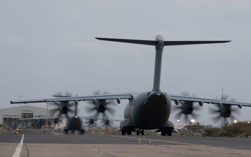 French A400M transport aircraft in Djibouti