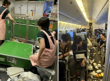 Turbulence on EVA Air flight spilled food