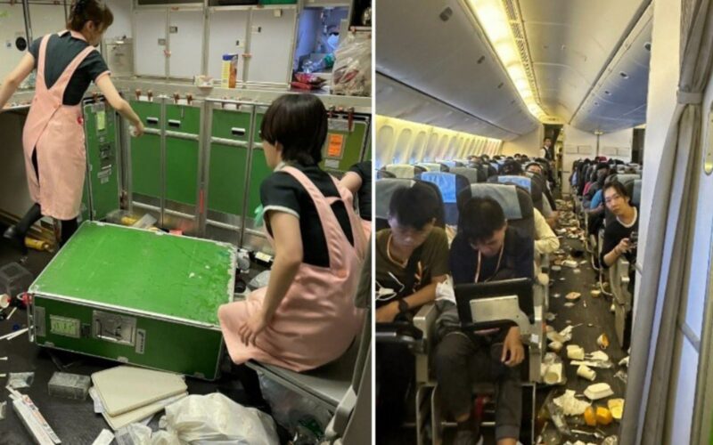 Turbulence on EVA Air flight spilled food