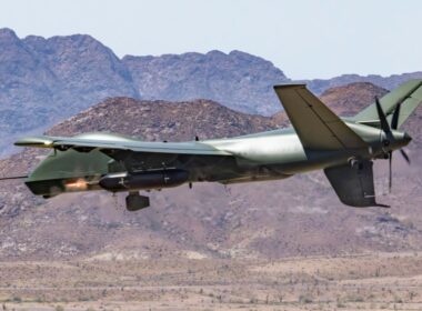 General Atomics Aeronautical Systems Mojave UAS with two DAP-6 Gun Pod Systems