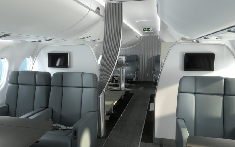 Lufthansa Technik unveiled a cabin designed for government focused operations of the ACJ TwoTwenty