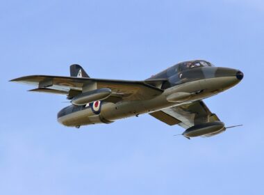 Hawker Hunter T7 WV372 - R (G-BXFI) carries out a display at Old Warden. This aircraft was to crash at Shoreham in 2015