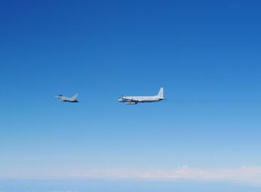 Ilyushin Il-20 COOT electronic reconnaissance aircraft intercepted by German Typhoon