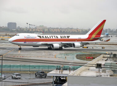 A Kalitta Air Boeing 747 veered off the runway at NGB