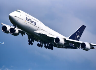 Frankfurt,germany-july,13,2019:lufthansa,Airlines,Boeing,747,Over,Airport.