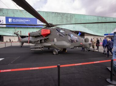 Leonardo AW240 attack helicopter at Eurosatory 2024