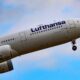 LUFTHANSA AIRLINES Airbus A330 300 over airport