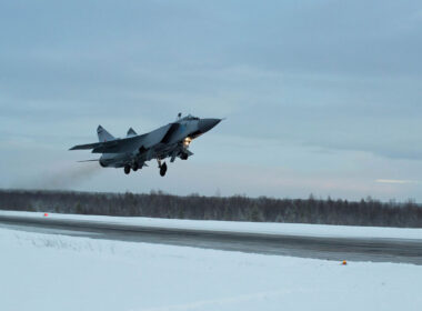 MiG-31 heavy interceptor taking off