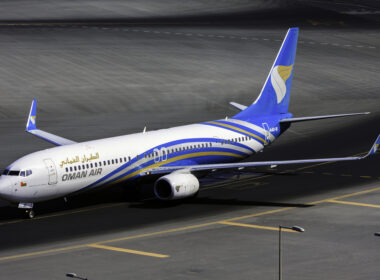 Dubai,-,October,29:,An,Oman,Air,B739,Is,Taxing