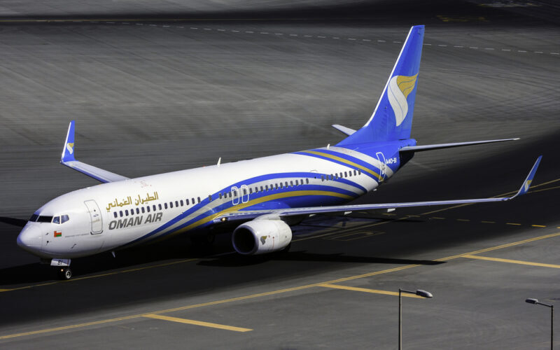 Dubai,-,October,29:,An,Oman,Air,B739,Is,Taxing