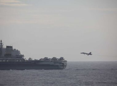 PLAN J-15 landing on Liaoning carrier