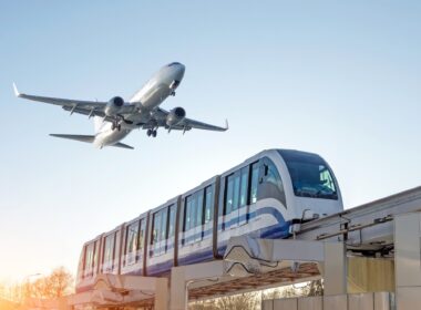 Aircraft and monorail train