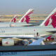 Doha,,Qatar,-17,Jun,2019-,View,Of,Airplanes,From,Qatar