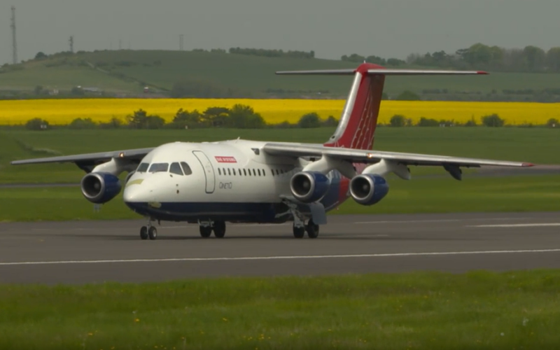 QinetiQ’s RJ100 Airborne Technology Demonstrator taking off