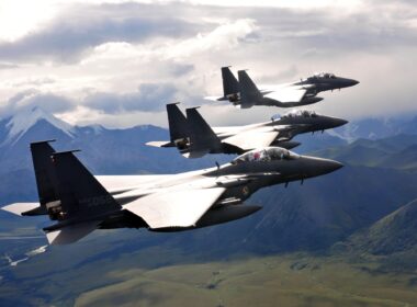 ROKAF F-15K fighters flying in formation