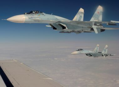 Two Russian Su-27 fighters