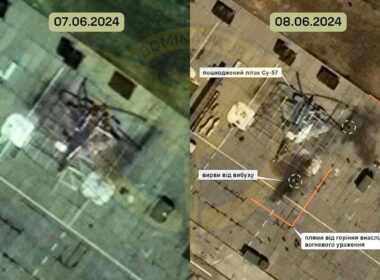 Satellite images allegedly showing damaged Su-57 on Russian airbase