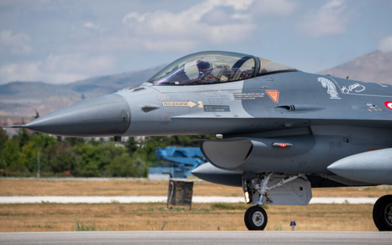 Several F 16s from Turkish Air Force and several other allied air forces gather for a military exercise known as Anatolian Eagle Pilots execute several war scenarios