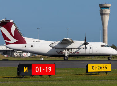 Skytrans Dash 8 regional aircraft at Brisbane Airport