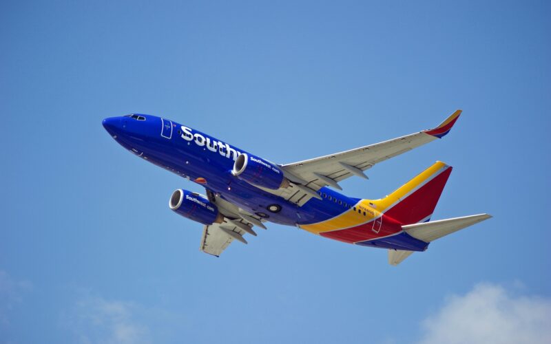 Southwest Airlines Boeing 737 aircraft is airborne as it departs Los Angeles International Airport