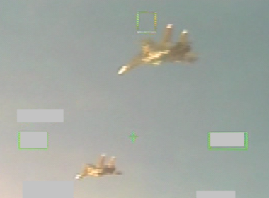 Su-30 intercepted by Belgian fighters