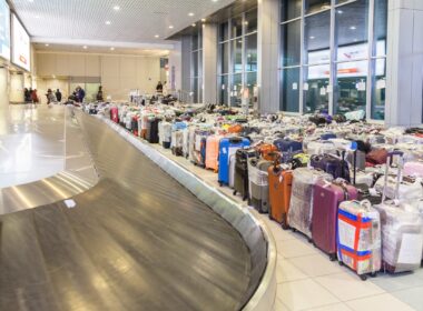 Suitcases piling up in Moscow airport