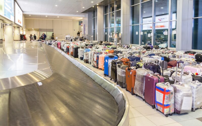 Suitcases piling up in Moscow airport