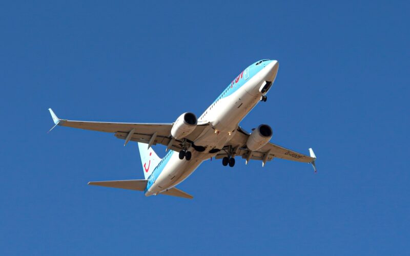 TUI Boeing 737 800 Dreamliner in flight from Tenerife