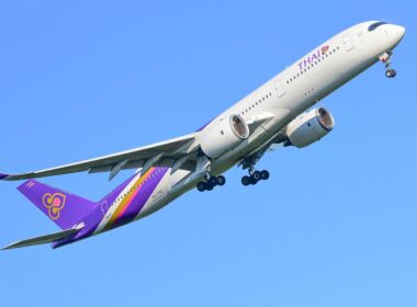 Thai,Airways,Airbus,A350-900,Over,Airport,On,June,24,2017,In