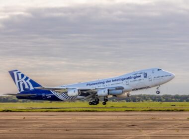 The Boeing 747 flying testbed used for the Pearl 10X engine