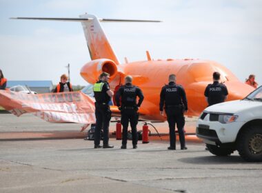 The Last Generation activists spray painted a private jet orange at an airport in Germany