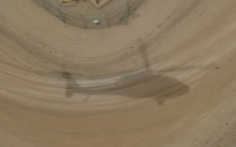 The shadow of a Blackhawk helicopter in Iraq