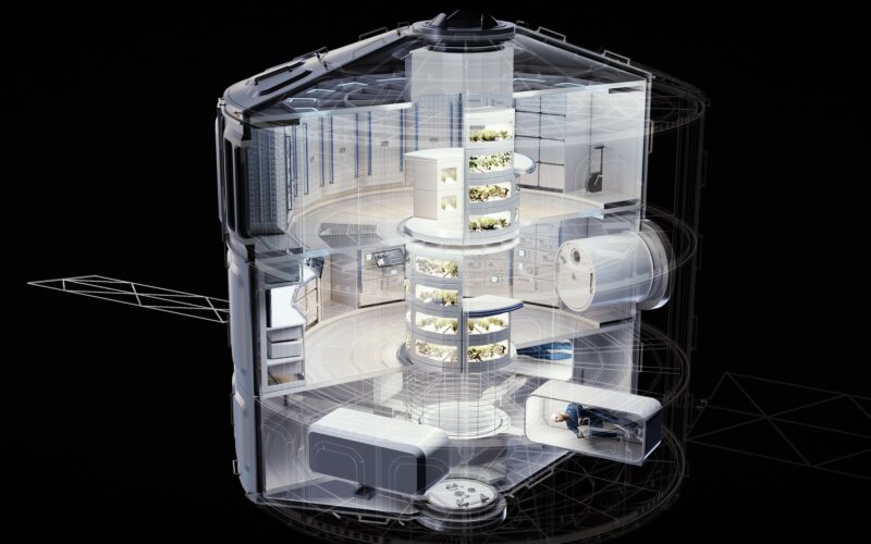 The three decks of the Airbus LOOP space module