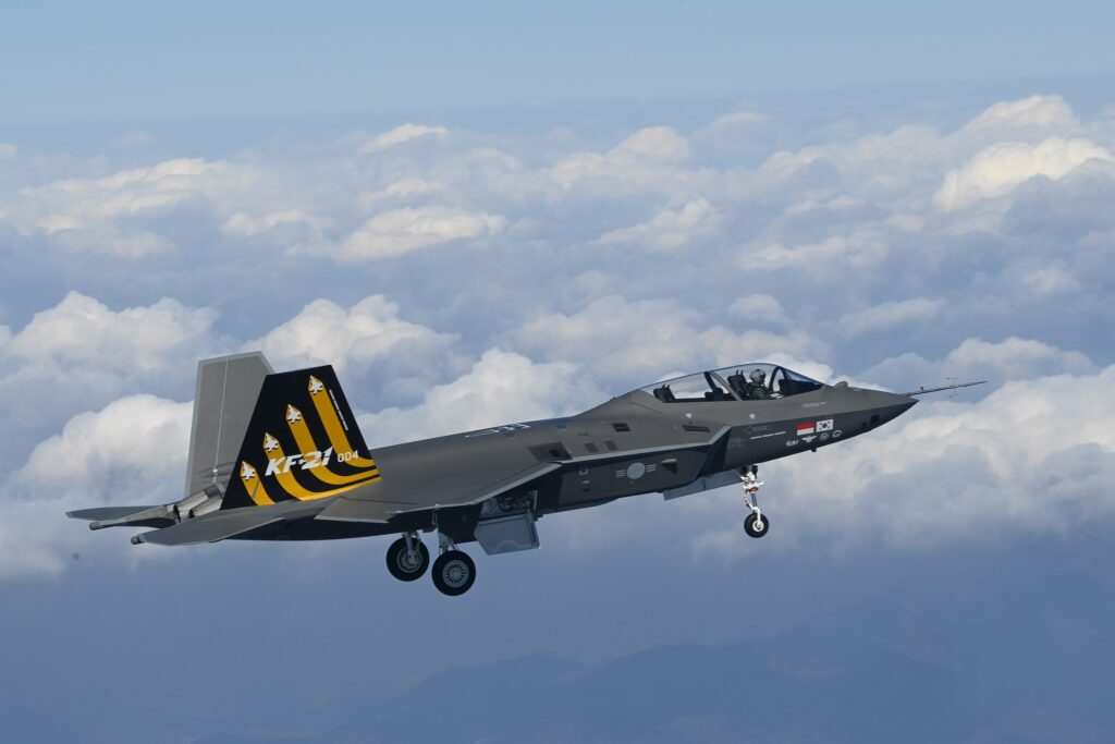 The two-seat prototype of South Korea's KF-21 fighter jet