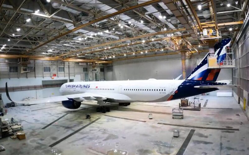 Turkish Technic repainting ex Aeroflot Turkish Airlines Airbus A350