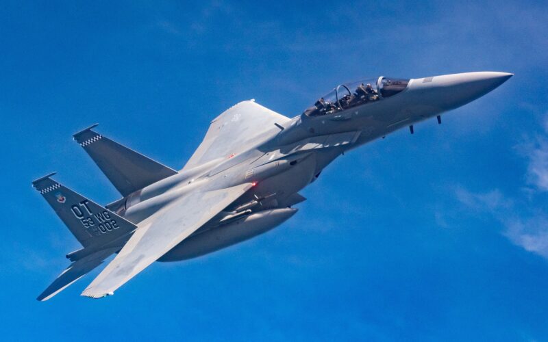 U.S. Air Force F-15EX Eagle II fighter jet flying