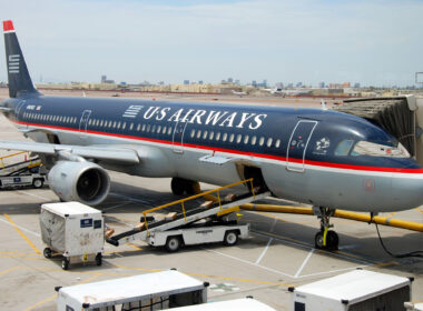 US Airways Boeing airplane on San Jose airport