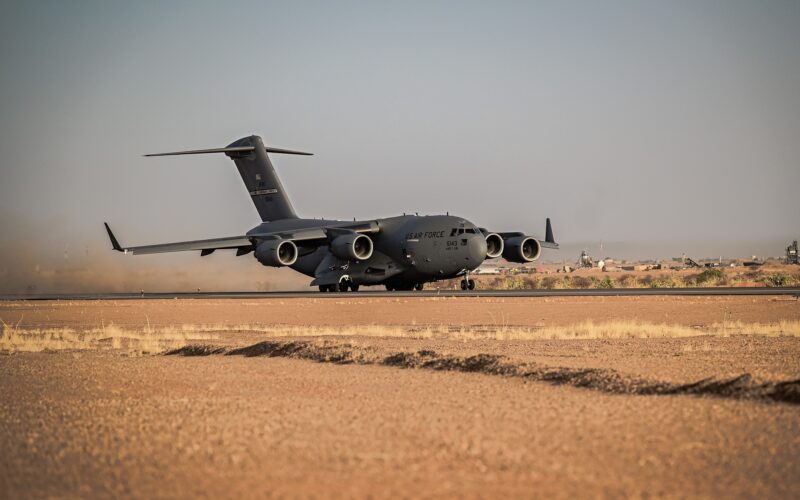 USAF C-17 transport aircraft at Niger Air Base 201