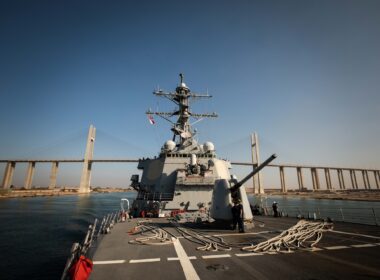 USS Carney transits the Suez Canal