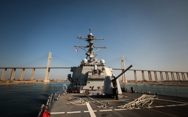 USS Carney transits the Suez Canal