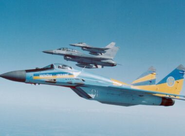 Ukrainian Air Force MiG-29 with USAF F-16s