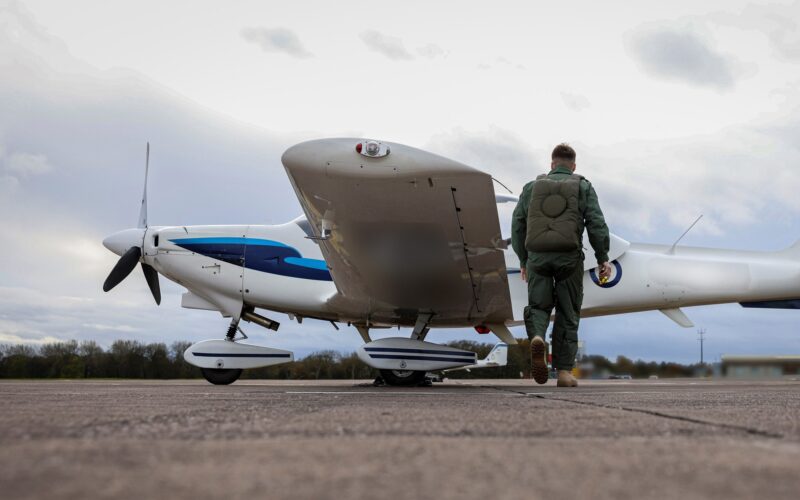 Ukrainian pilot training in UK