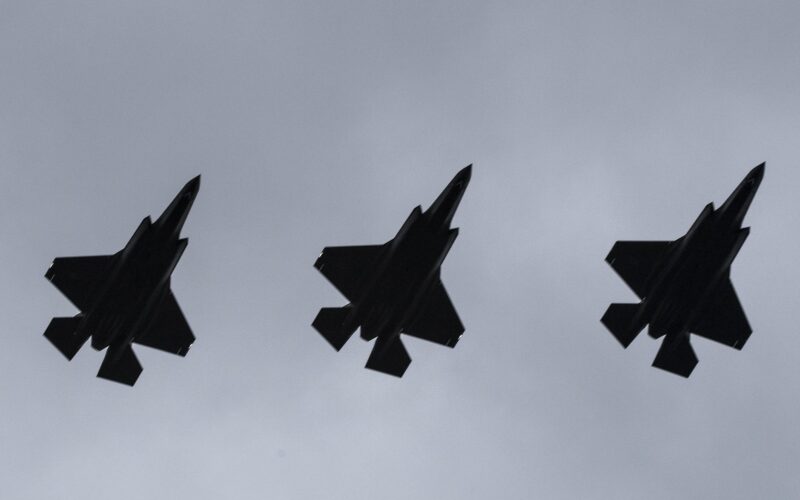 United States Air Force F-35A fighters flying in formation