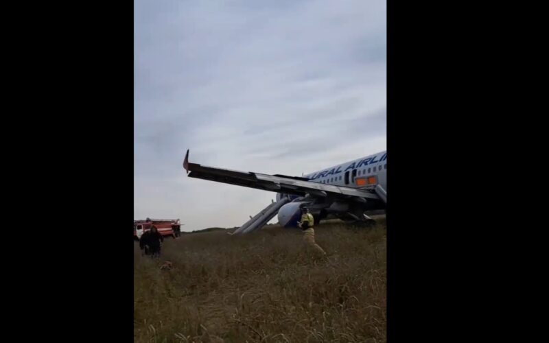 In the second time in four years an Ural Airlines Airbus A320 was forced to land in a field in Russia